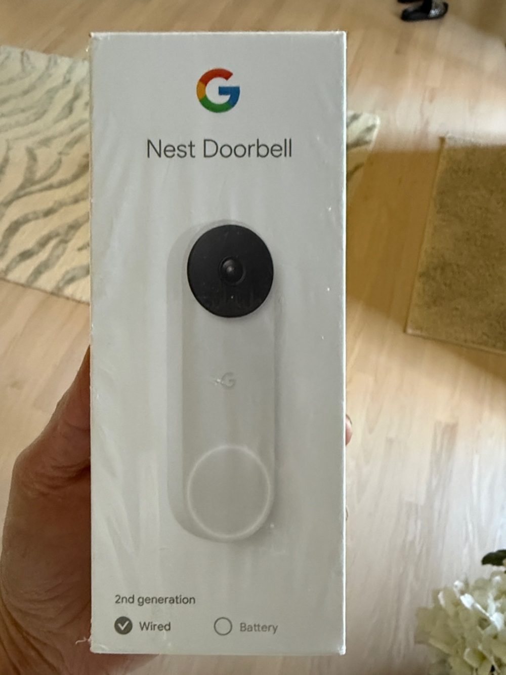 google Nest Doorbell White with Black Camera Accents